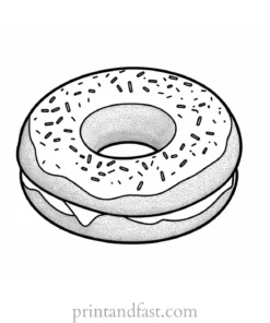 donut Coloring Page Clipart