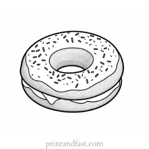 donut Coloring Page Clipart