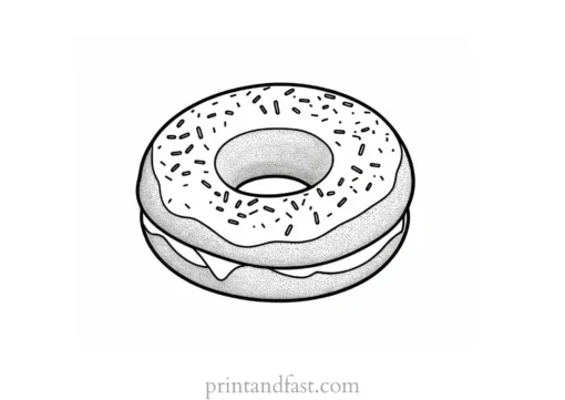 donut Coloring Page Clipart