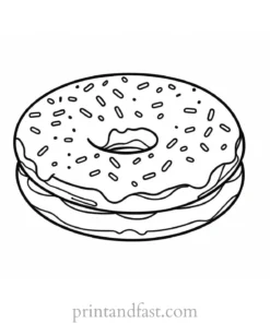 donut Coloring Page Cute