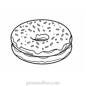 donut Coloring Page Cute