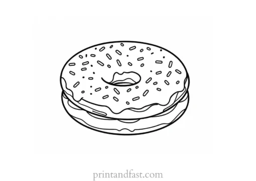 donut Coloring Page Cute