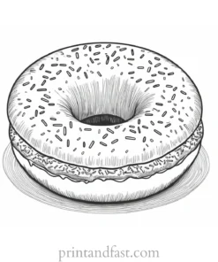 donut Coloring Page Decorated