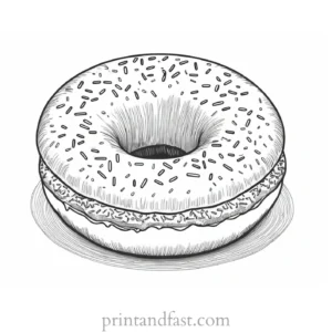 donut Coloring Page Decorated