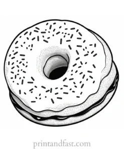 donut Coloring Page Delicious