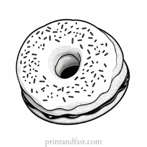 donut Coloring Page Delicious