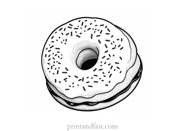 donut Coloring Page Delicious