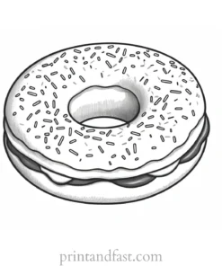 donut Coloring Page Design