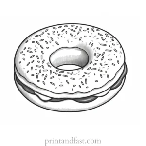 donut Coloring Page Design