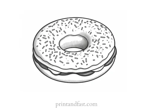 donut Coloring Page Design