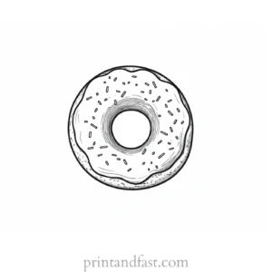 donut Coloring Page Download