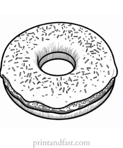 donut Coloring Page Free