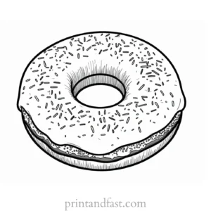 donut Coloring Page Free