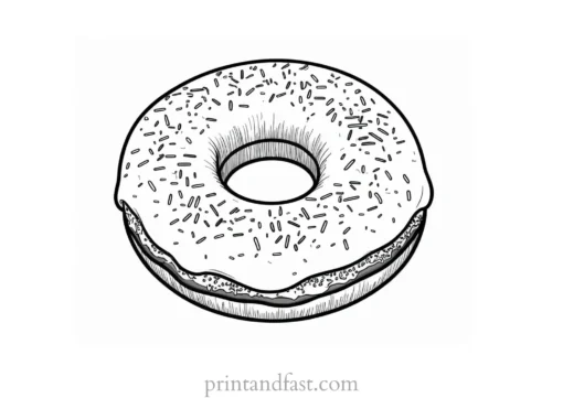 donut Coloring Page Free