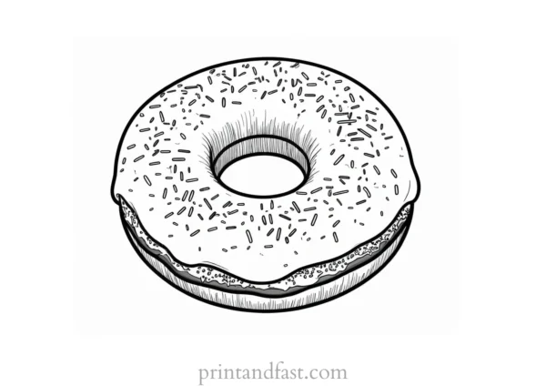 donut Coloring Page Free