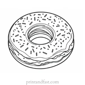 donut Coloring Page Glazed