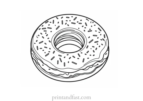 donut Coloring Page Glazed