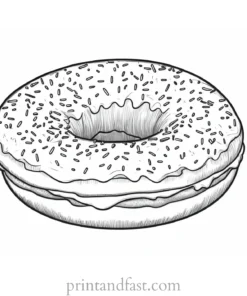 donut Coloring Page Icing