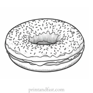 donut Coloring Page Icing