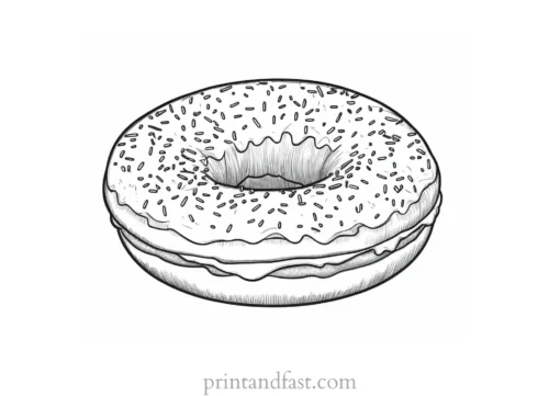 donut Coloring Page Icing