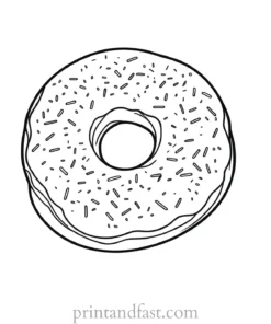 donut Coloring Page PDF