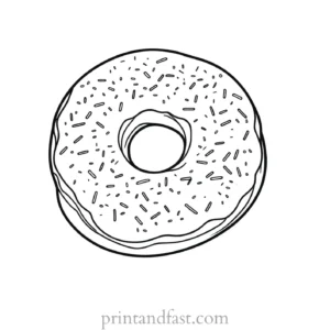 donut Coloring Page PDF