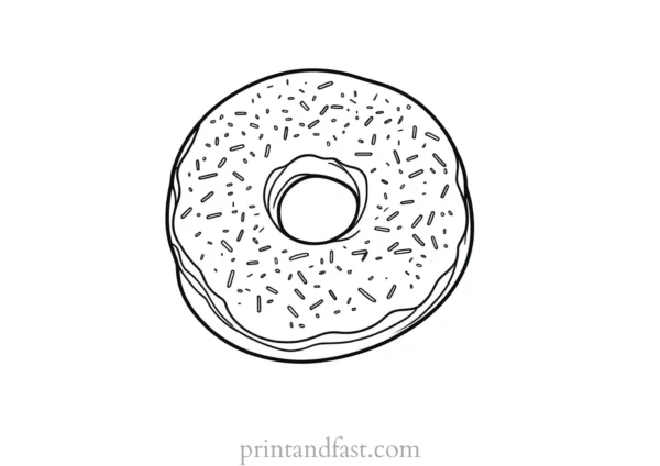 donut Coloring Page PDF