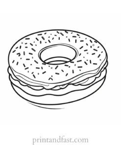 donut Coloring Page Print