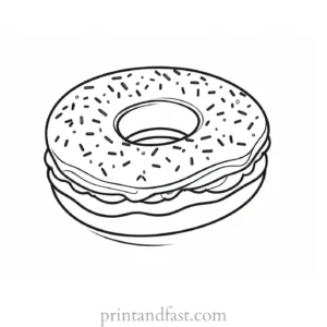 donut Coloring Page Print