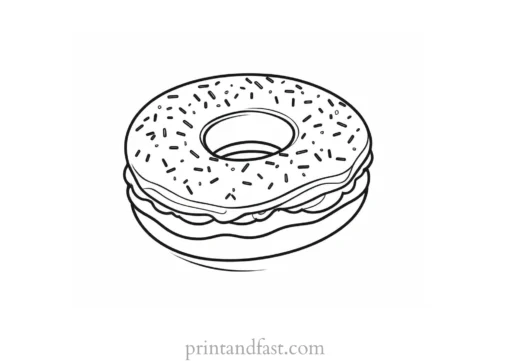 donut Coloring Page Print