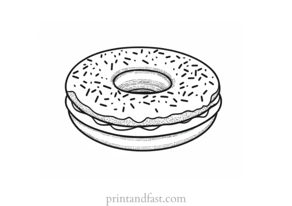 donut Coloring Page Simple