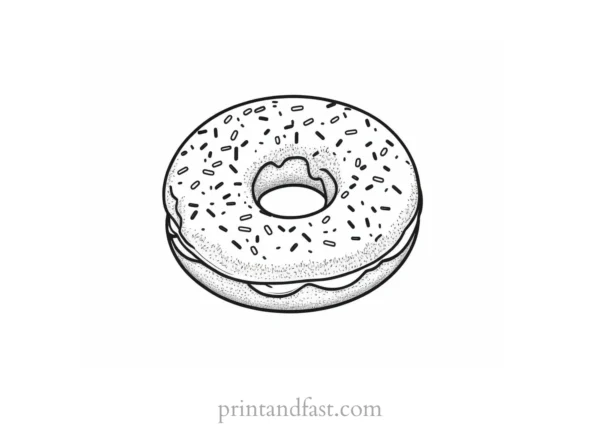 donut Coloring Page Sprinkles