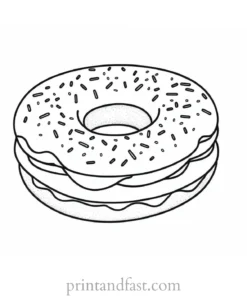 donut Coloring Page Sweet