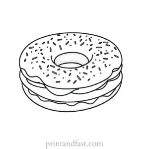 donut Coloring Page Sweet