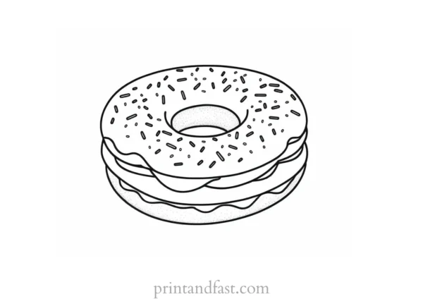 donut Coloring Page Sweet