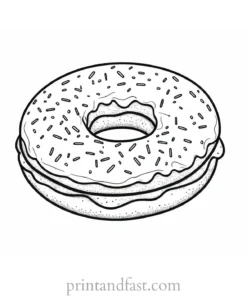 donut Coloring Page Template