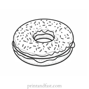 donut Coloring Page Template