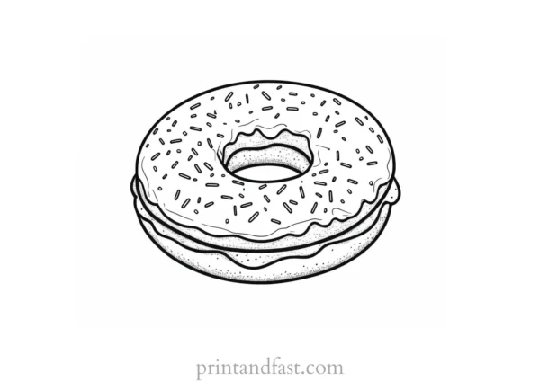 donut Coloring Page Template