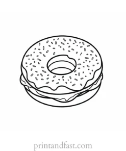 donut Coloring Page Yummy