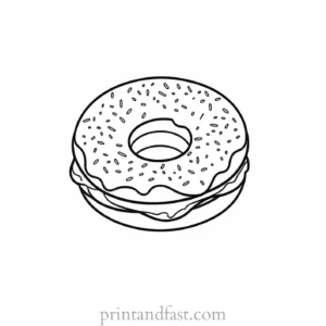 donut Coloring Page Yummy