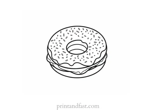 donut Coloring Page Yummy