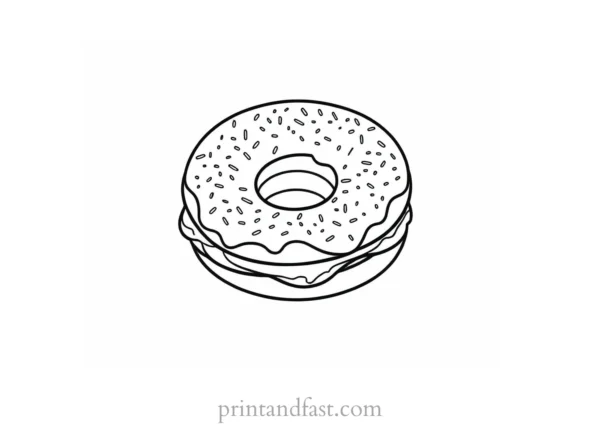 donut Coloring Page Yummy