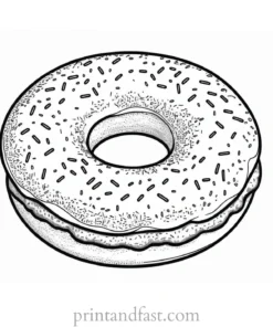 donut Coloring Page for Kids