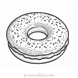 donut Coloring Page for Kids