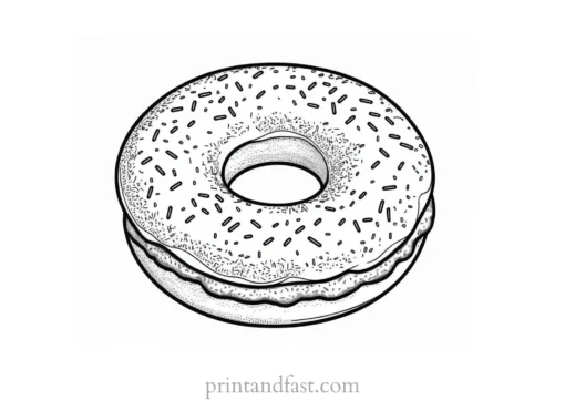 donut Coloring Page for Kids