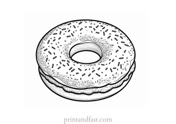 donut Coloring Page for Kids