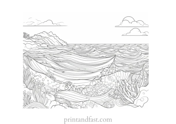 doodle ocean coloring page