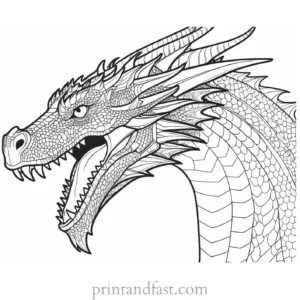 dragon coloring page complex