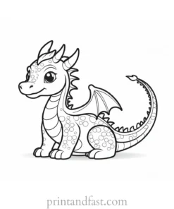 dragon coloring page cute