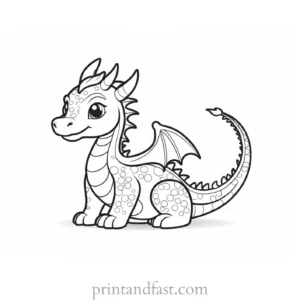 dragon coloring page cute